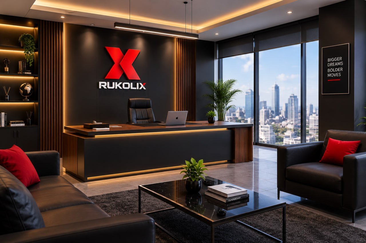 Modern office space at Rukolix Studios